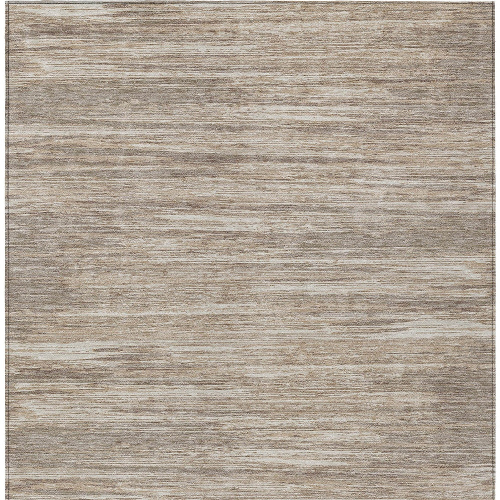 Tabselect Home Line 8' X 10' Taupe Gray And Ivory Striped Washable Indoor Outdoor Area Rug