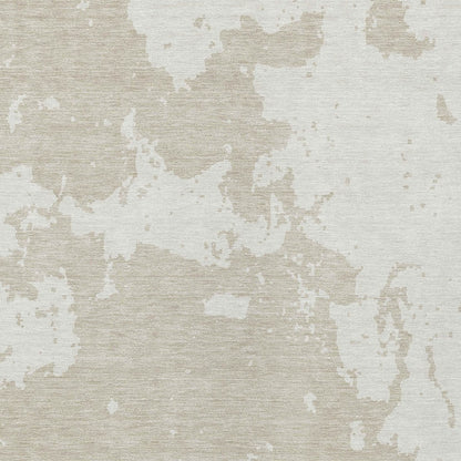 Tabselect Home Line 5' X 8' Beige And Ivory Abstract Washable Indoor Outdoor Area Rug