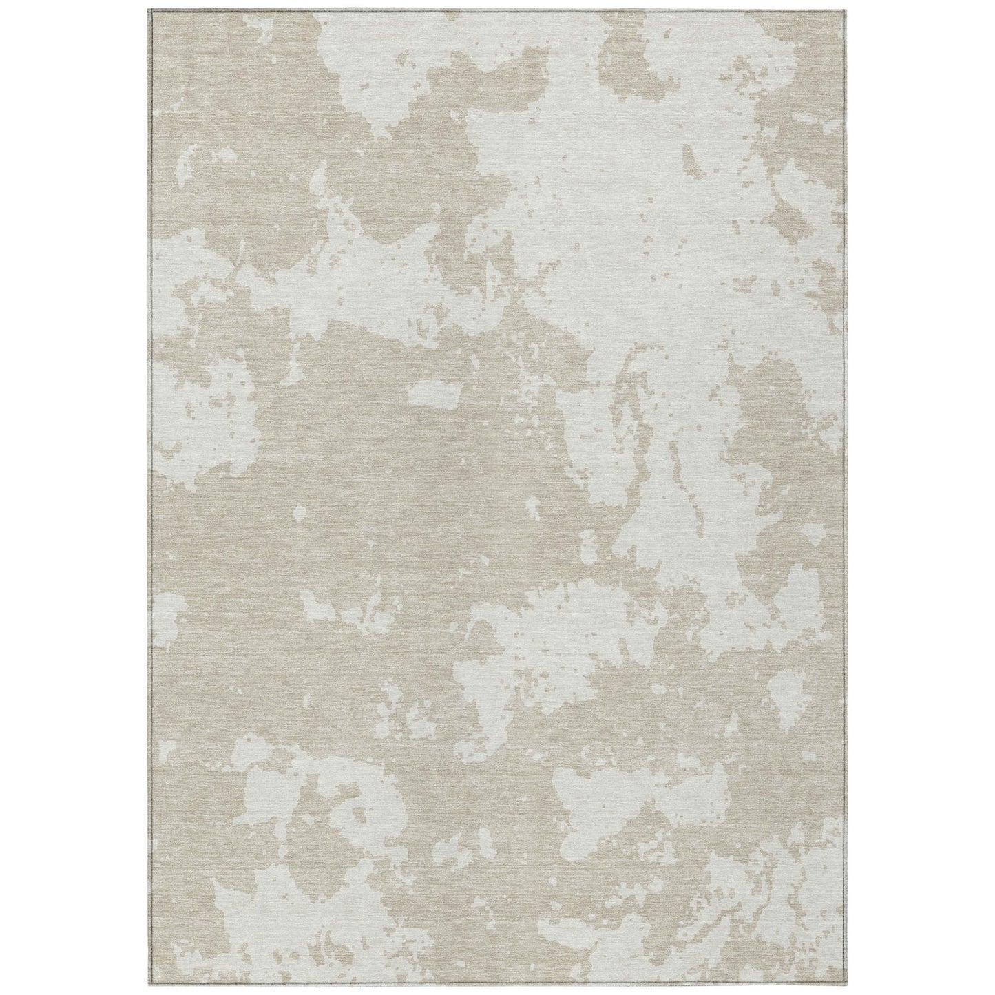 Tabselect Home Line 8' X 10' Beige And Ivory Abstract Washable Indoor Outdoor Area Rug