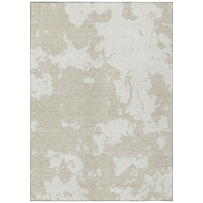 Tabselect Home Line 8' X 10' Beige And Ivory Abstract Washable Indoor Outdoor Area Rug