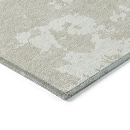 Tabselect Home Line 8' X 10' Beige And Ivory Abstract Washable Indoor Outdoor Area Rug