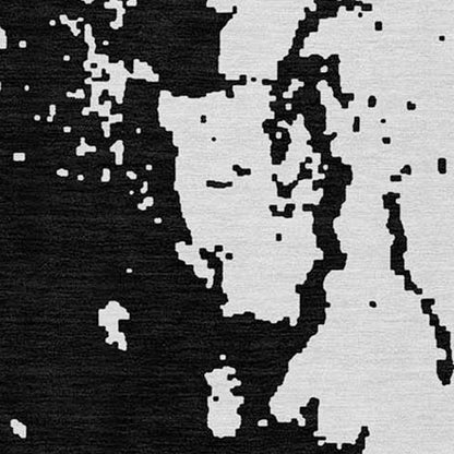 Tabselect Home Line 5' X 8' Black And Ivory Abstract Washable Indoor Outdoor Area Rug