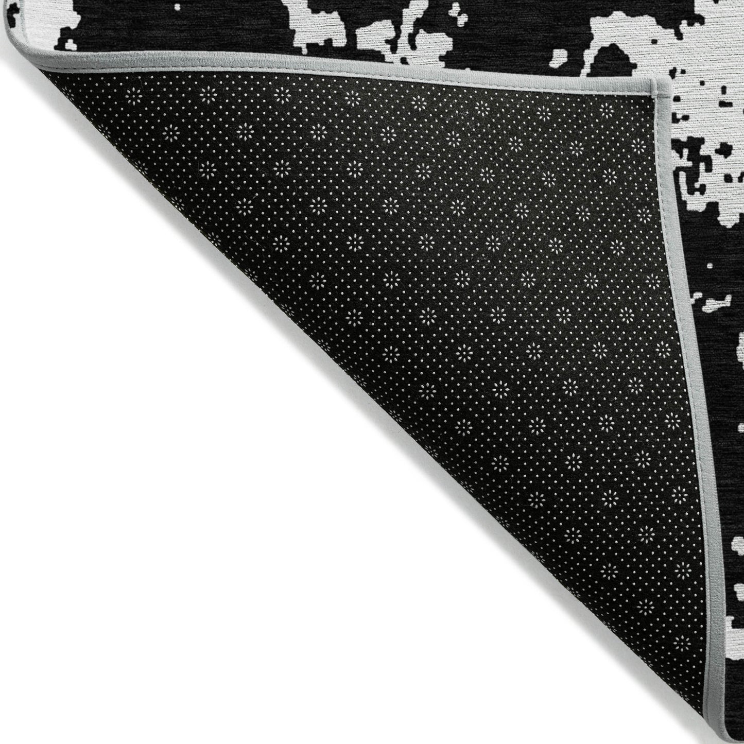 Tabselect Home Line 8' X 10' Black And Ivory Abstract Washable Indoor Outdoor Area Rug