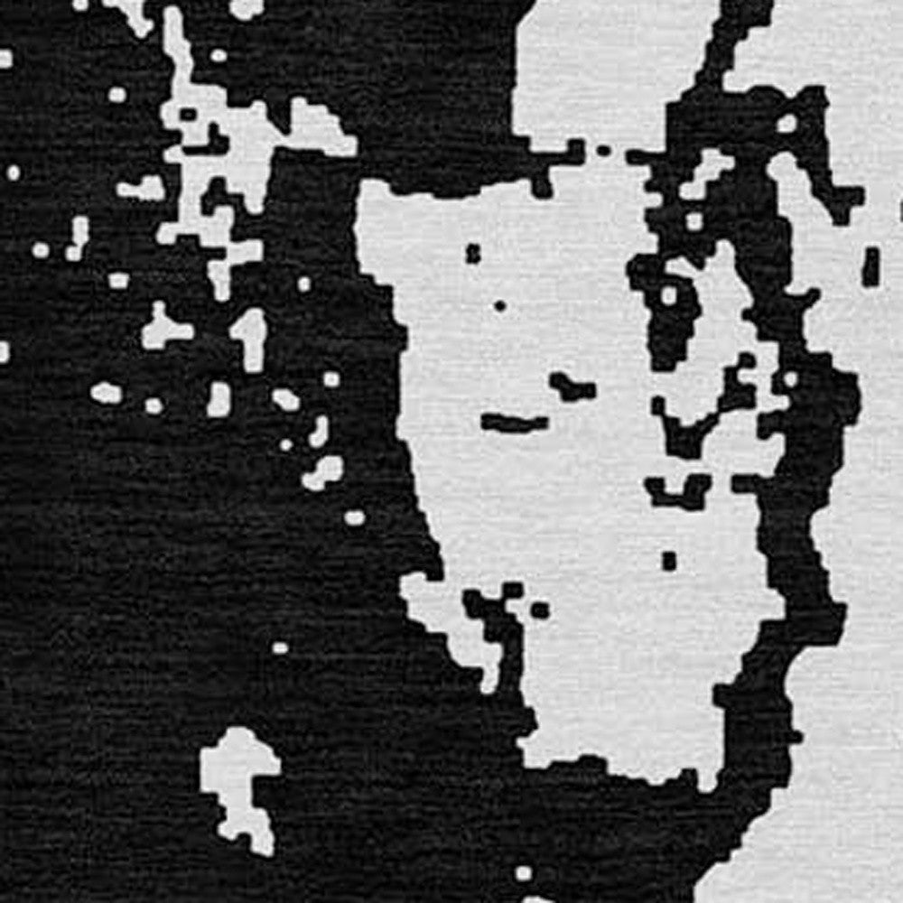 Tabselect Home Line 8' X 10' Black And Ivory Abstract Washable Indoor Outdoor Area Rug