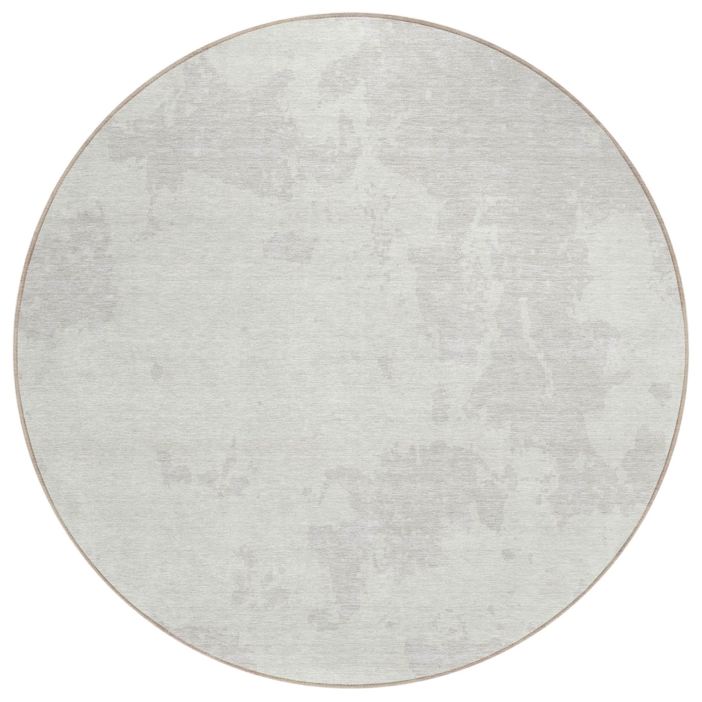 Tabselect Home Line 8' Ivory And Gray Round Abstract Washable Indoor Outdoor Area Rug