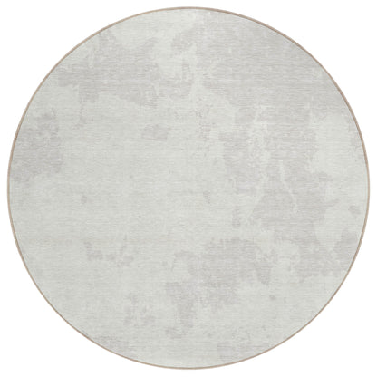 Tabselect Home Line 8' Ivory And Gray Round Abstract Washable Indoor Outdoor Area Rug