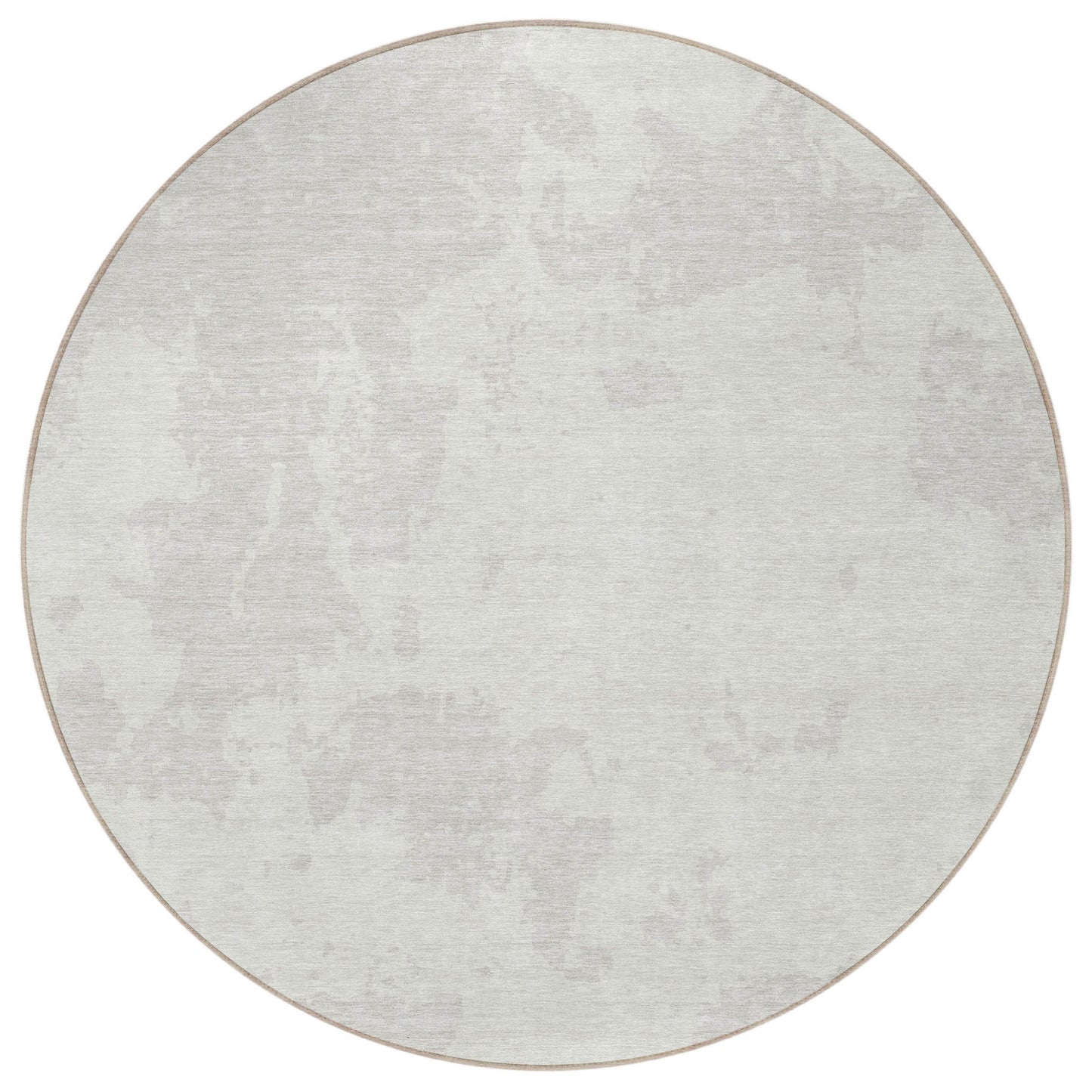 Tabselect Home Line 8' Ivory And Gray Round Abstract Washable Indoor Outdoor Area Rug