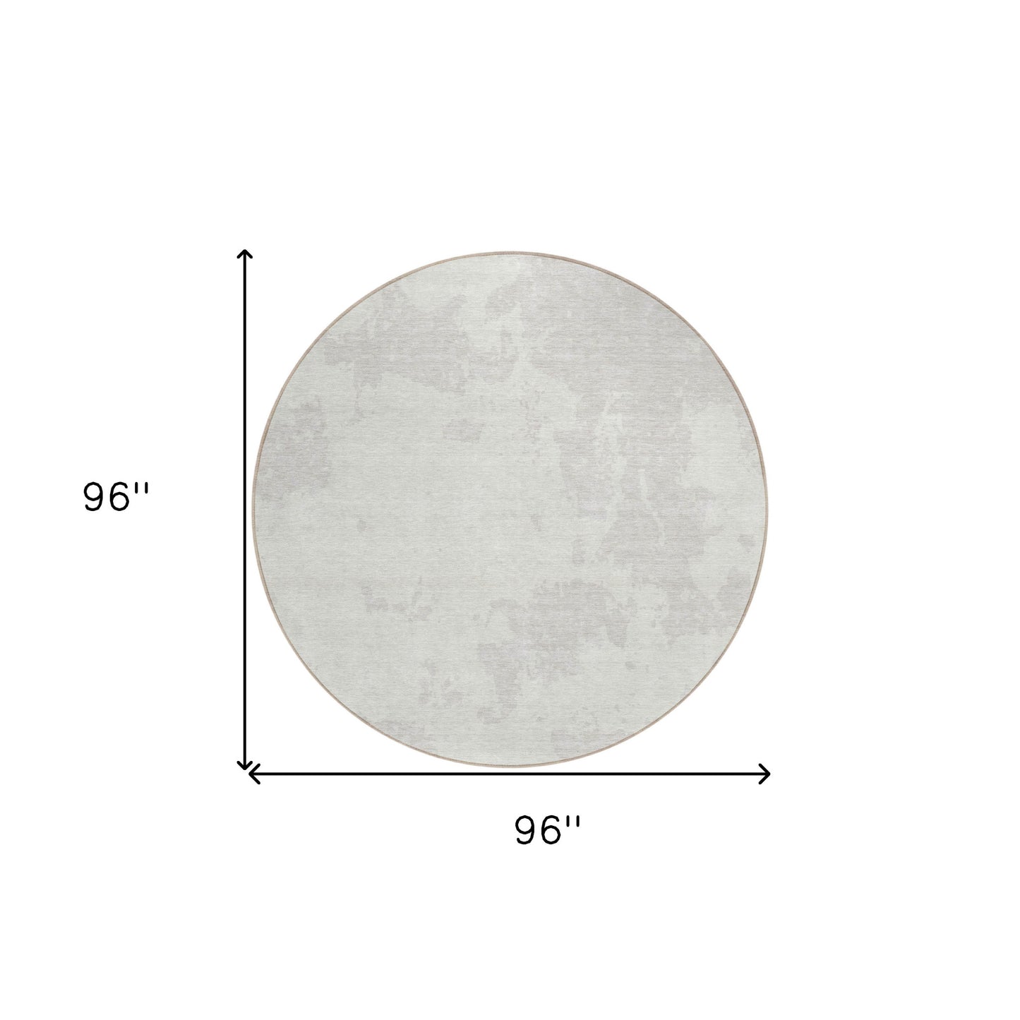 Tabselect Home Line 8' Ivory And Gray Round Abstract Washable Indoor Outdoor Area Rug