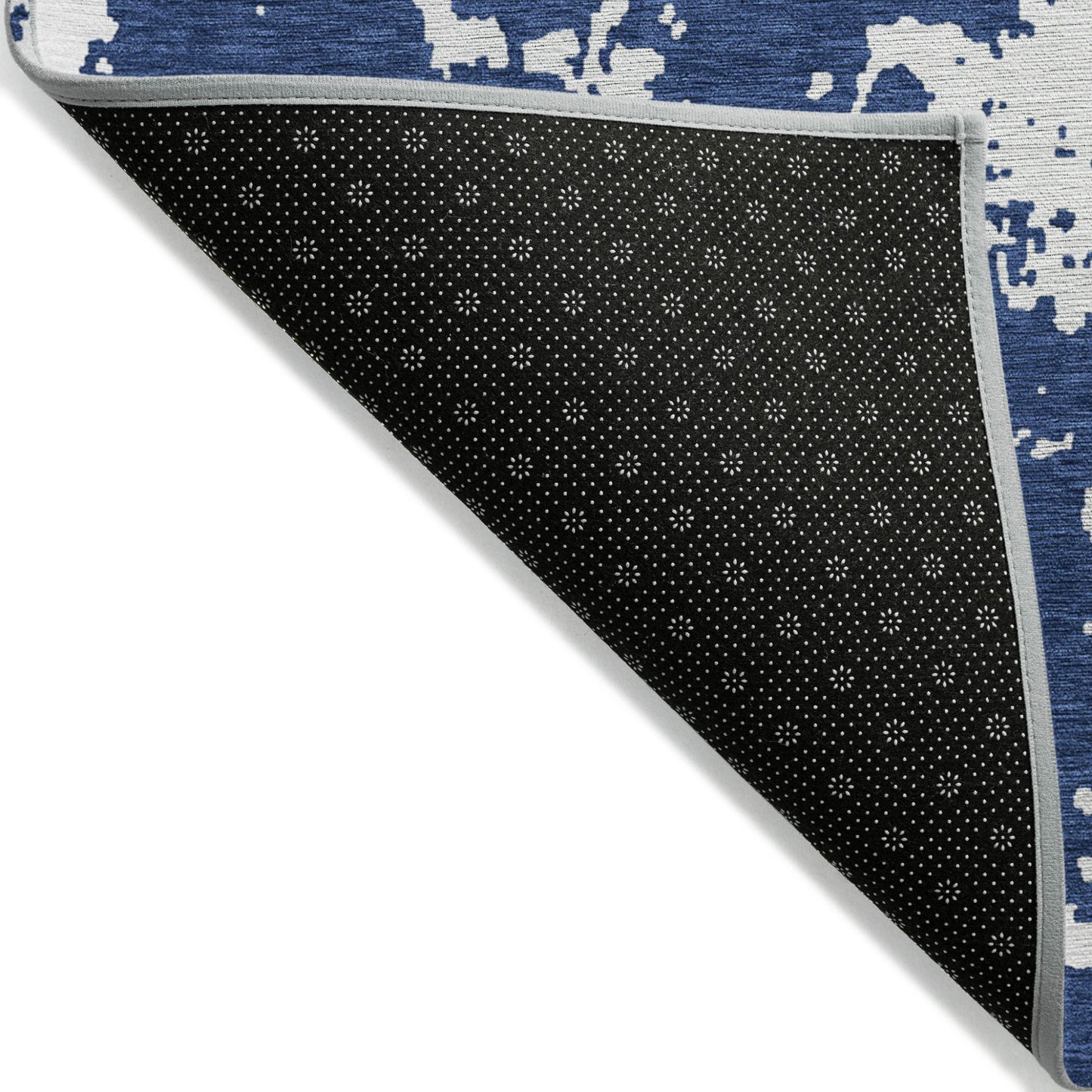 Tabselect Home Line 8' X 10' Navy Blue And Ivory Abstract Washable Indoor Outdoor Area Rug