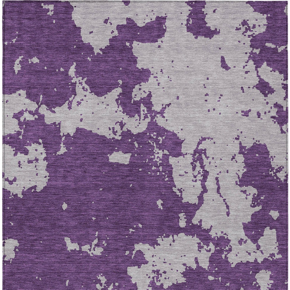 Tabselect Home Line 5' X 8' Purple And Lavender Abstract Washable Indoor Outdoor Area Rug