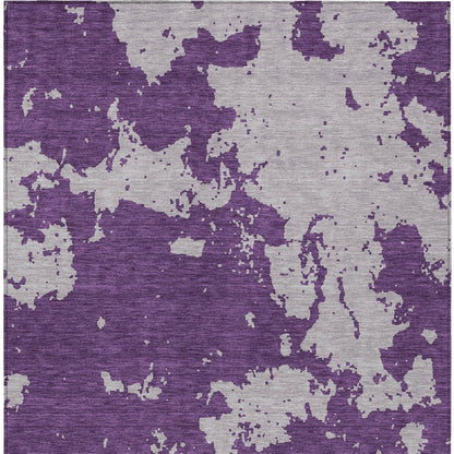 Tabselect Home Line 5' X 8' Purple And Lavender Abstract Washable Indoor Outdoor Area Rug