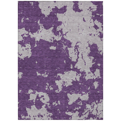 Tabselect Home Line 5' X 8' Purple And Lavender Abstract Washable Indoor Outdoor Area Rug