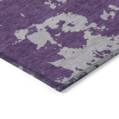 Tabselect Home Line 5' X 8' Purple And Lavender Abstract Washable Indoor Outdoor Area Rug