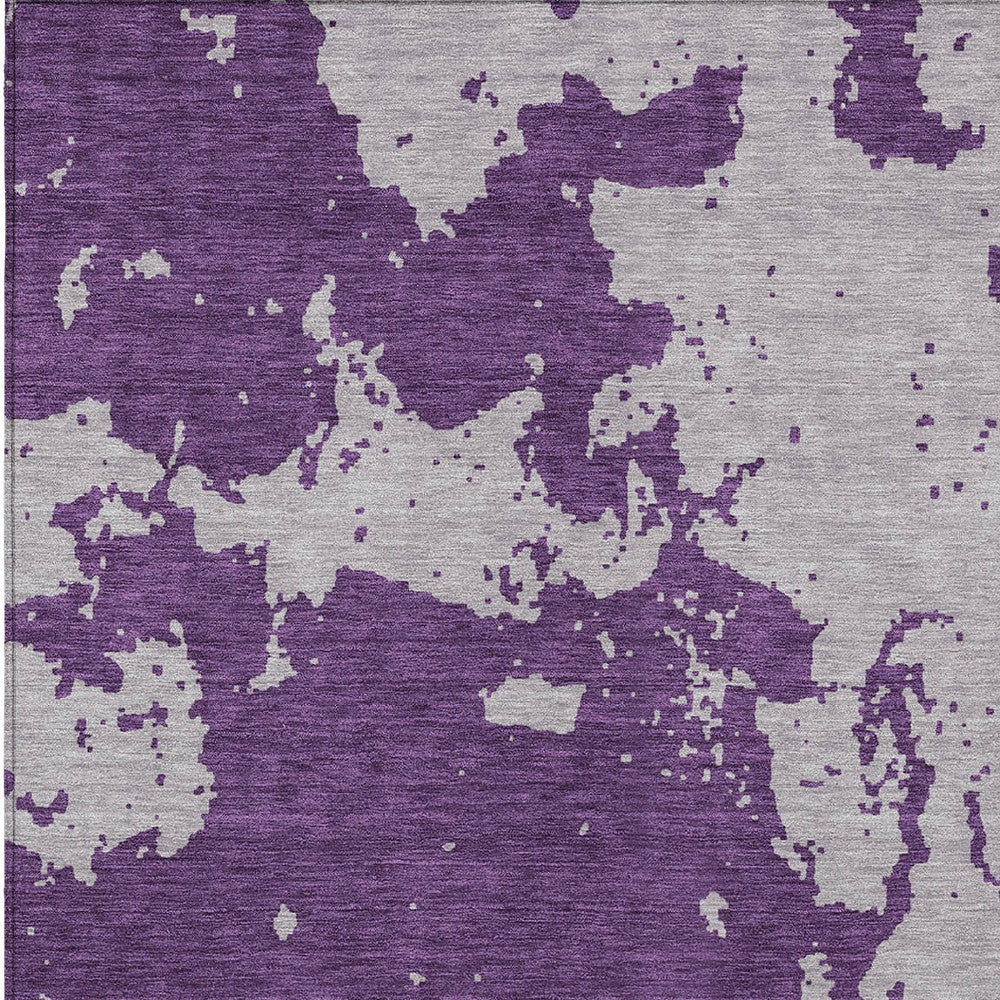 Tabselect Home Line 5' X 8' Purple And Lavender Abstract Washable Indoor Outdoor Area Rug