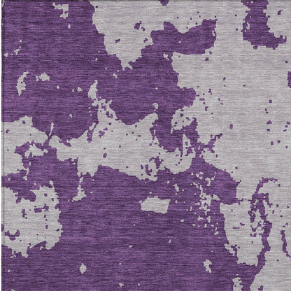 Tabselect Home Line 5' X 8' Purple And Lavender Abstract Washable Indoor Outdoor Area Rug