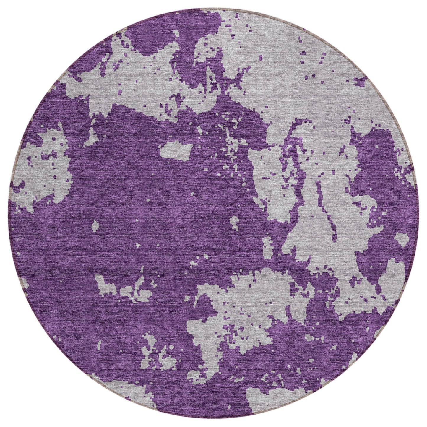 Tabselect Home Line 8' Purple And Lavender Round Abstract Washable Indoor Outdoor Area Rug