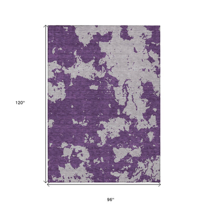 Tabselect Home Line 8' X 10' Purple And Lavender Abstract Washable Indoor Outdoor Area Rug
