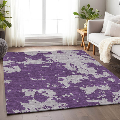 Tabselect Home Line 8' X 10' Purple And Lavender Abstract Washable Indoor Outdoor Area Rug