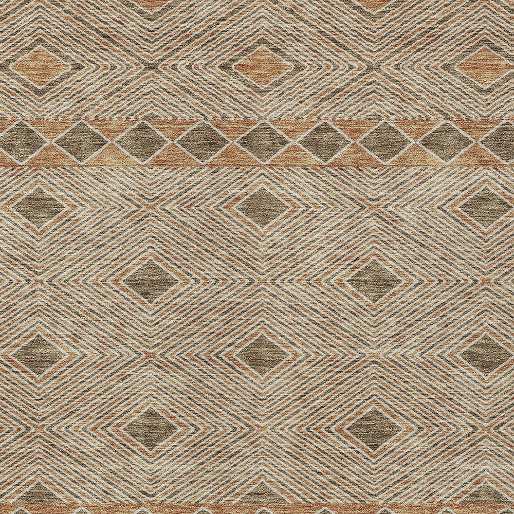 Tabselect Home Line 8' X 10' Brown And Beige Geometric Washable Indoor Outdoor Area Rug