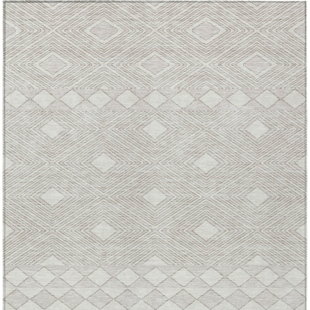 Tabselect Home Line 5' X 8' Ivory And Gray Geometric Washable Indoor Outdoor Area Rug