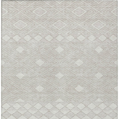 Tabselect Home Line 5' X 8' Ivory And Gray Geometric Washable Indoor Outdoor Area Rug