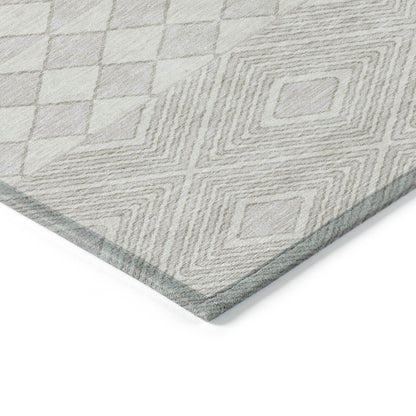 Tabselect Home Line 5' X 8' Ivory And Gray Geometric Washable Indoor Outdoor Area Rug