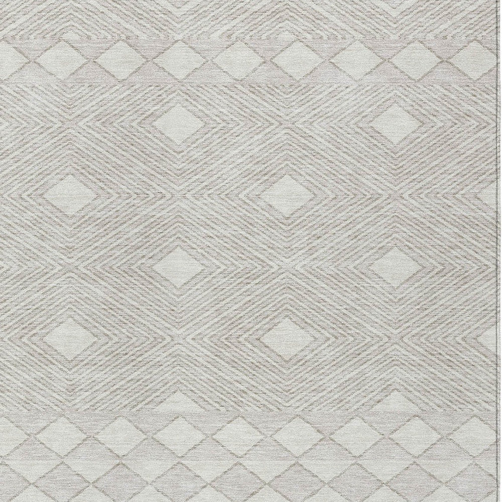 Tabselect Home Line 5' X 8' Ivory And Gray Geometric Washable Indoor Outdoor Area Rug