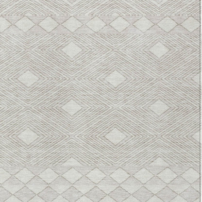 Tabselect Home Line 5' X 8' Ivory And Gray Geometric Washable Indoor Outdoor Area Rug