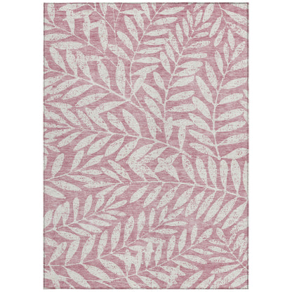 Tabselect Home Line 5' X 8' Blush And Ivory Floral Washable Indoor Outdoor Area Rug