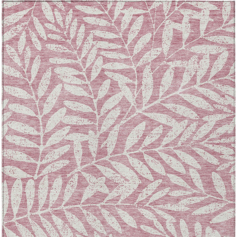 Tabselect Home Line 5' X 8' Blush And Ivory Floral Washable Indoor Outdoor Area Rug