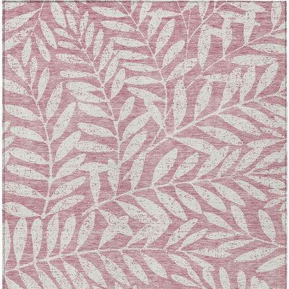 Tabselect Home Line 5' X 8' Blush And Ivory Floral Washable Indoor Outdoor Area Rug