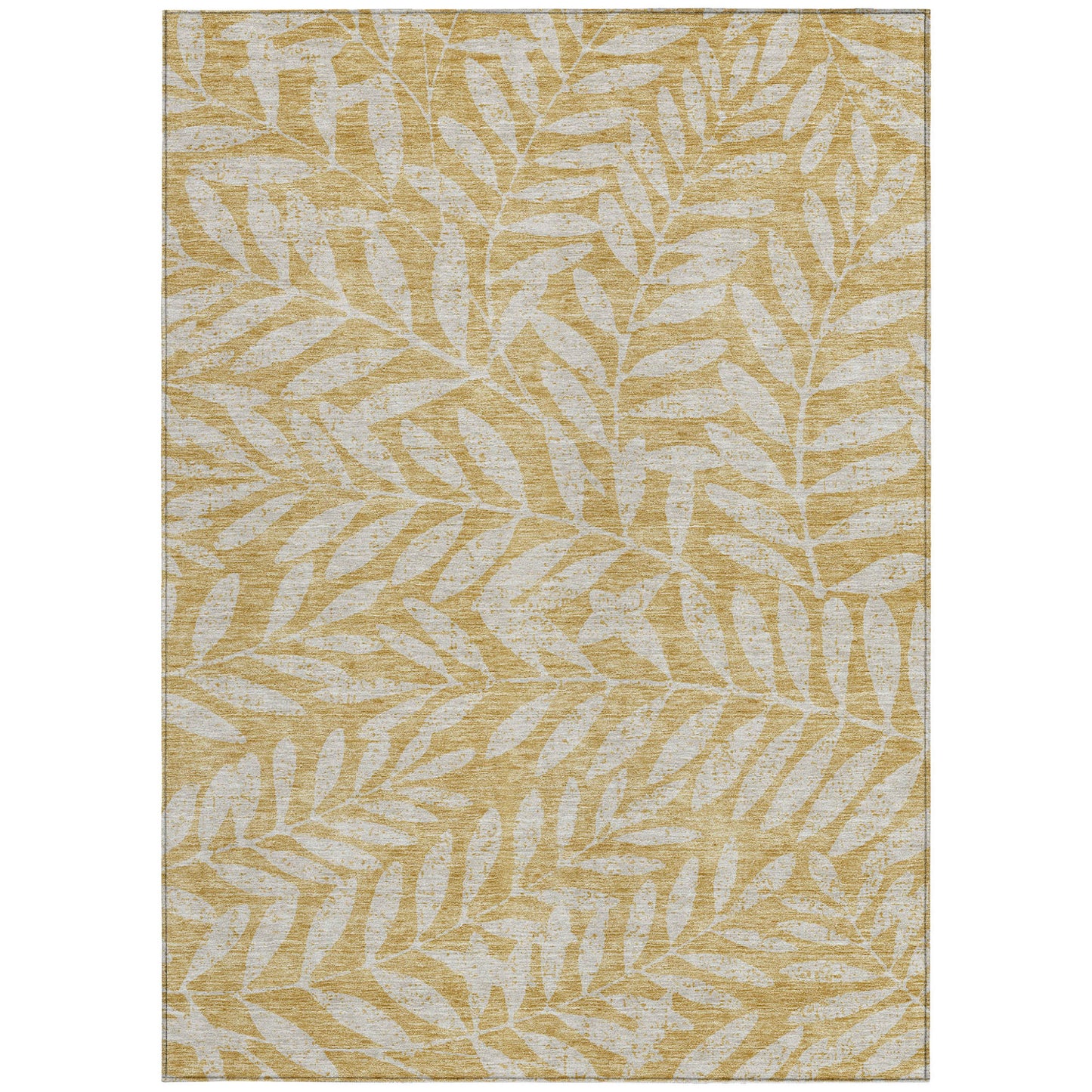 Tabselect Home Line 8' X 10' Gold And Gray Floral Washable Indoor Outdoor Area Rug