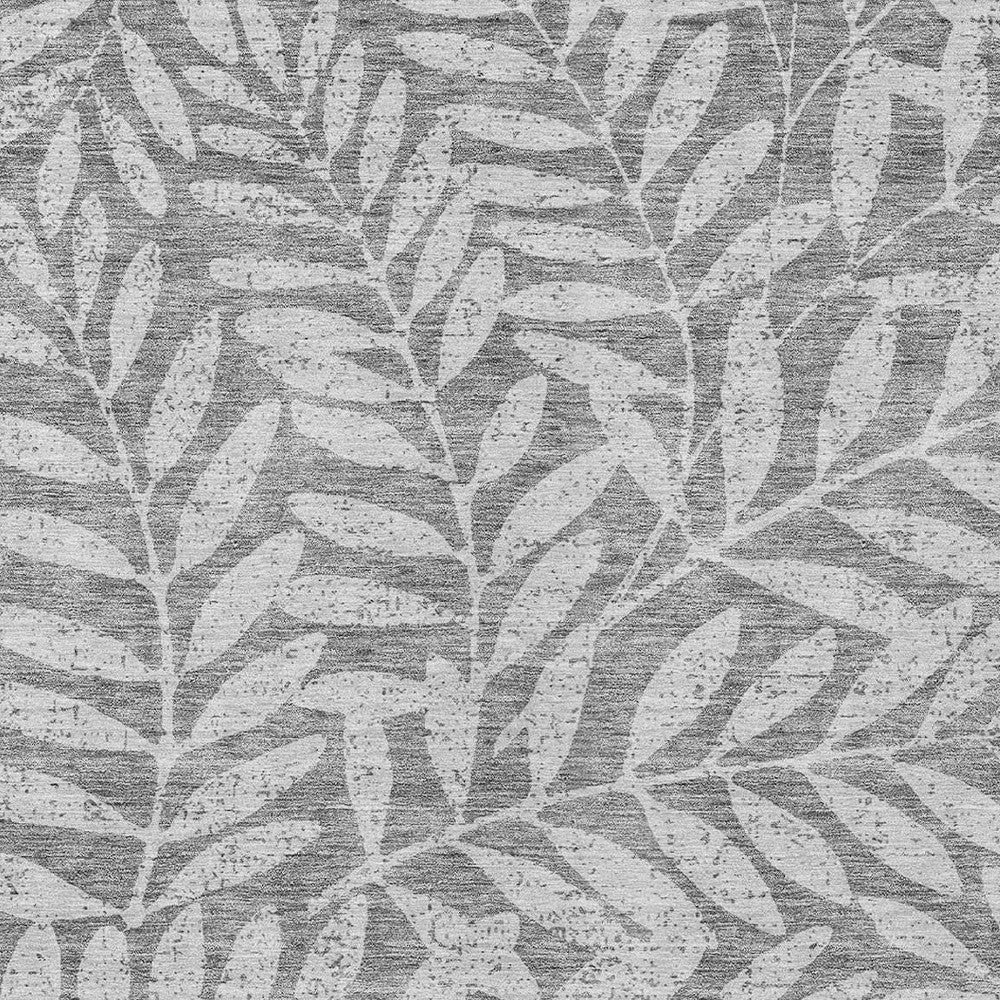 Tabselect Home Line 5' X 8' Gray And Light Gray Floral Washable Indoor Outdoor Area Rug