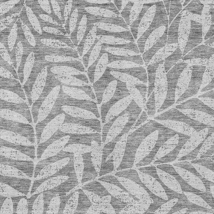 Tabselect Home Line 5' X 8' Gray And Light Gray Floral Washable Indoor Outdoor Area Rug