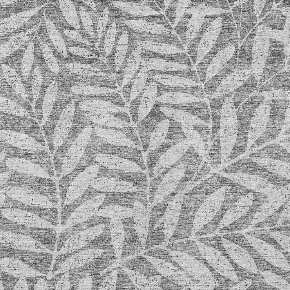 Tabselect Home Line 8' X 10' Gray And Light Gray Floral Washable Indoor Outdoor Area Rug