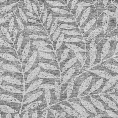 Tabselect Home Line 8' X 10' Gray And Light Gray Floral Washable Indoor Outdoor Area Rug
