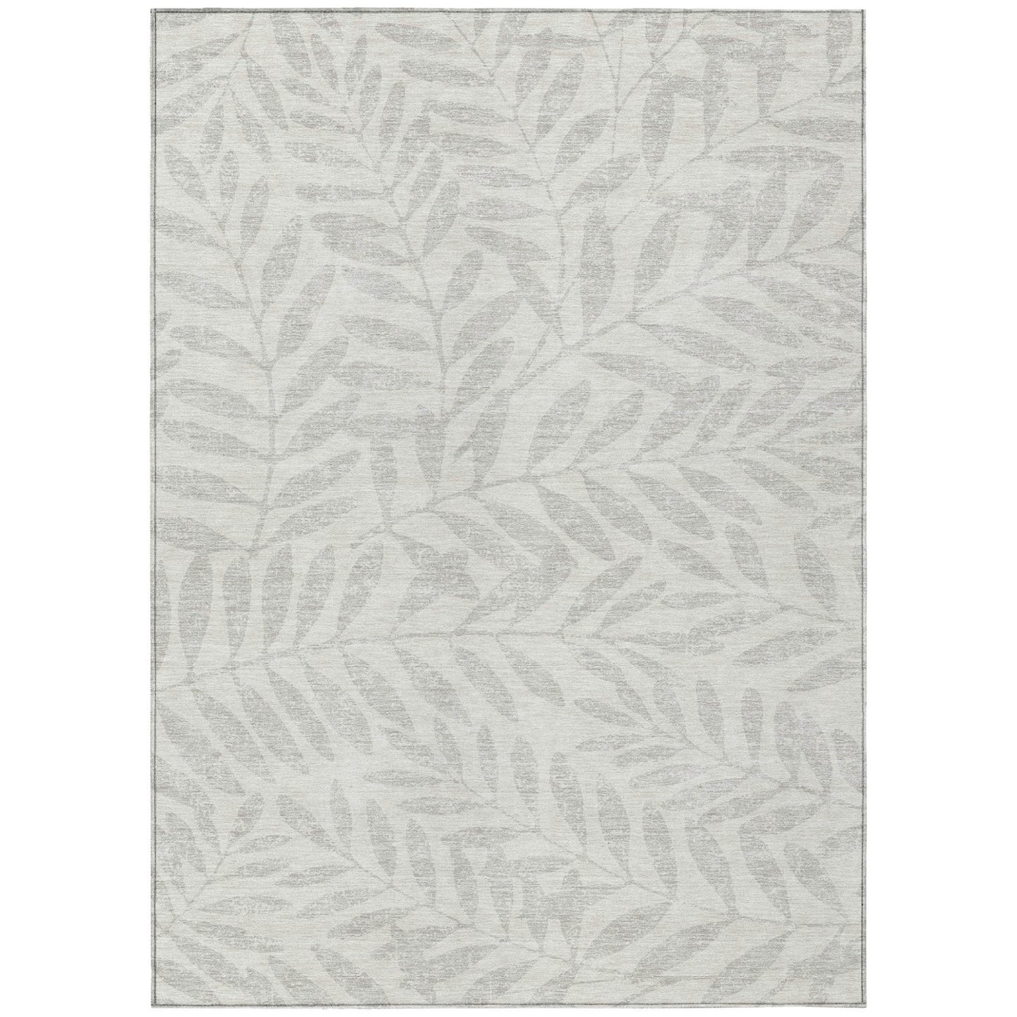 Tabselect Home Line 5' X 8' Ivory And Gray Floral Washable Indoor Outdoor Area Rug
