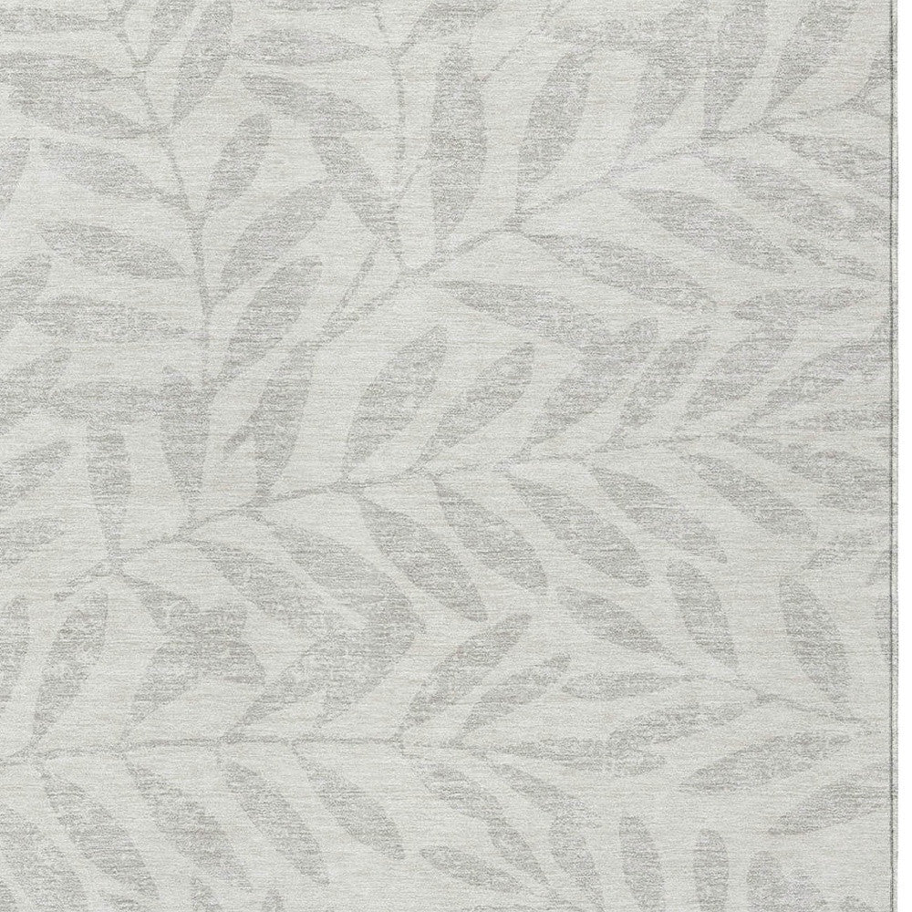 Tabselect Home Line 5' X 8' Ivory And Gray Floral Washable Indoor Outdoor Area Rug