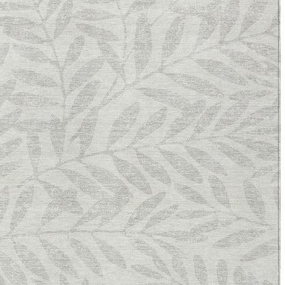 Tabselect Home Line 5' X 8' Ivory And Gray Floral Washable Indoor Outdoor Area Rug