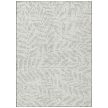 Tabselect Home Line 8' X 10' Ivory And Gray Floral Washable Indoor Outdoor Area Rug
