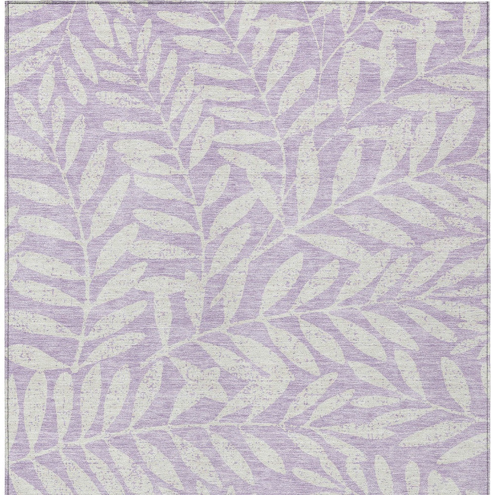 Tabselect Home Line 5' X 8' Lavender And Ivory Floral Washable Indoor Outdoor Area Rug