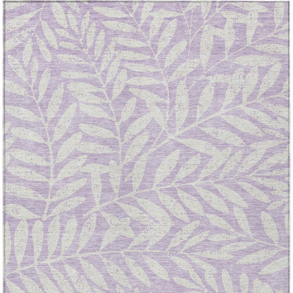 Tabselect Home Line 5' X 8' Lavender And Ivory Floral Washable Indoor Outdoor Area Rug