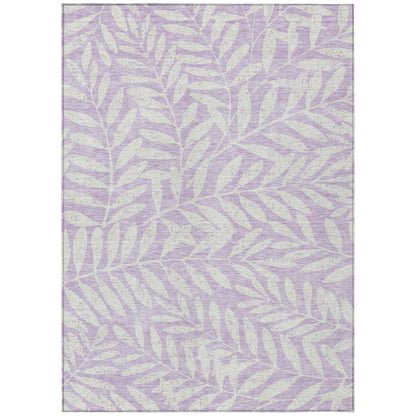 Tabselect Home Line 5' X 8' Lavender And Ivory Floral Washable Indoor Outdoor Area Rug
