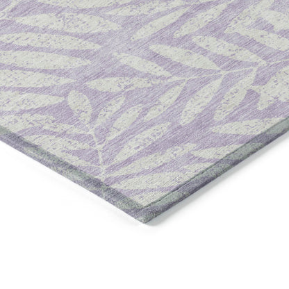 Tabselect Home Line 5' X 8' Lavender And Ivory Floral Washable Indoor Outdoor Area Rug