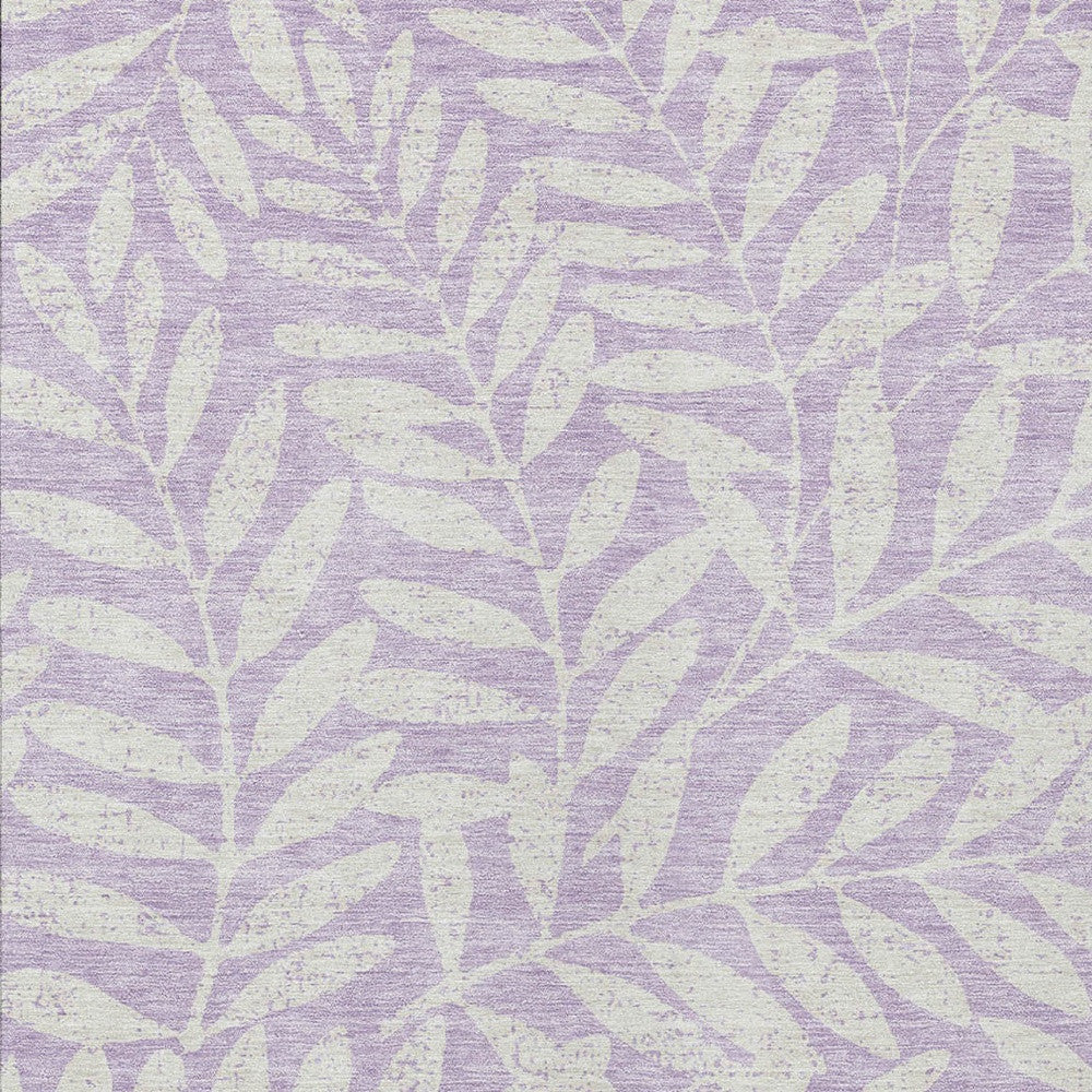 Tabselect Home Line 5' X 8' Lavender And Ivory Floral Washable Indoor Outdoor Area Rug