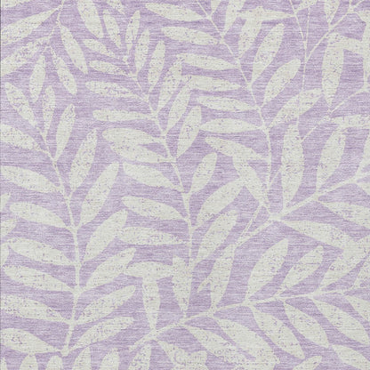 Tabselect Home Line 5' X 8' Lavender And Ivory Floral Washable Indoor Outdoor Area Rug