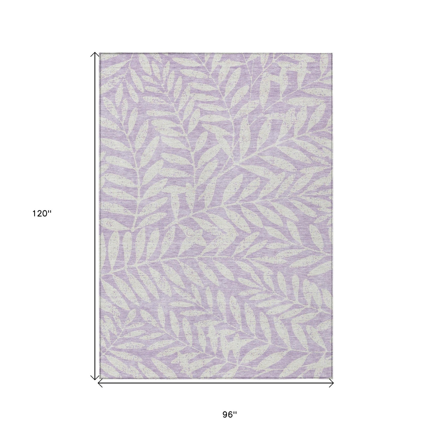 Tabselect Home Line 8' X 10' Lavender And Ivory Floral Washable Indoor Outdoor Area Rug