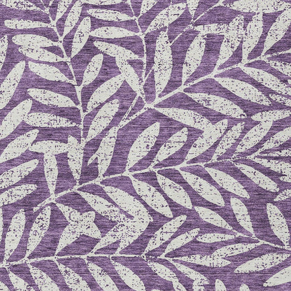 Tabselect Home Line 5' X 8' Purple And Ivory Floral Washable Indoor Outdoor Area Rug