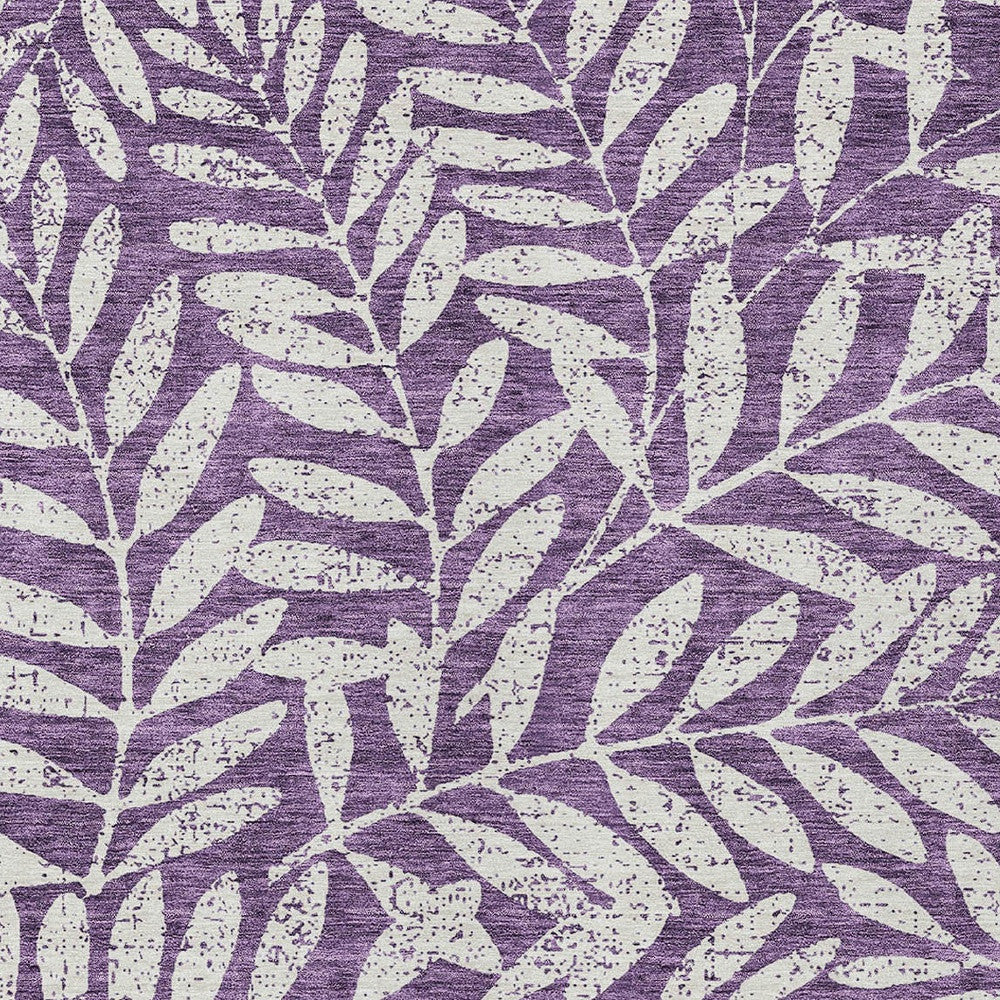 Tabselect Home Line 8' X 10' Purple And Ivory Floral Washable Indoor Outdoor Area Rug