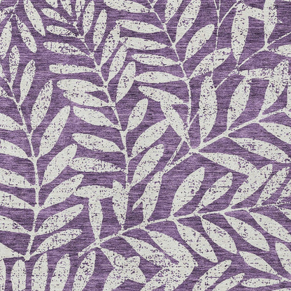 Tabselect Home Line 8' X 10' Purple And Ivory Floral Washable Indoor Outdoor Area Rug